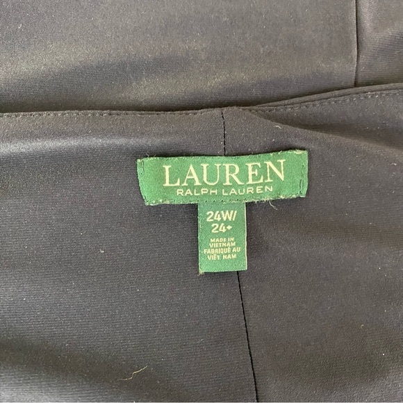 Lauren Ralph Lauren Navy Jersey Surplice Neckline Dress Size 24 - Picture 7 of 9